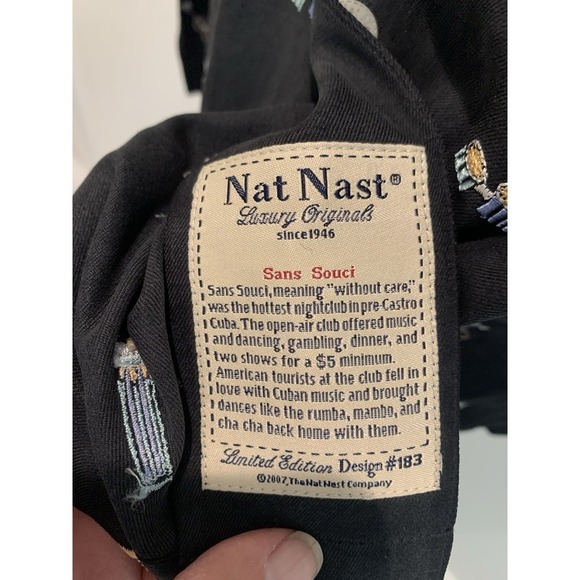 2008 Nat Nash "Without Care" Embroidered Men's Silk Shirt Size M (#B300) - Picture 3 of 7